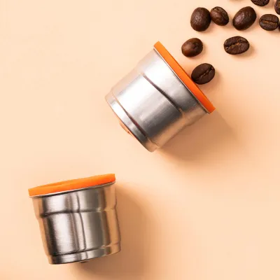 Image de Capsule de café en acier inoxydable Capsules de café rechargeables Capsules d'espresso compatibles avec la machine à café