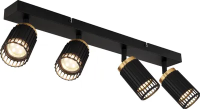 Produktbild von Globo Lighting Strahler Metall schwarz matt, 4x GU10