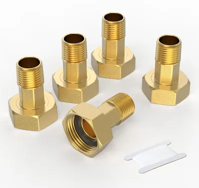 5er-Pack Messing-Adapter 1/2" auf 3/4" BSP für Wasserzähler