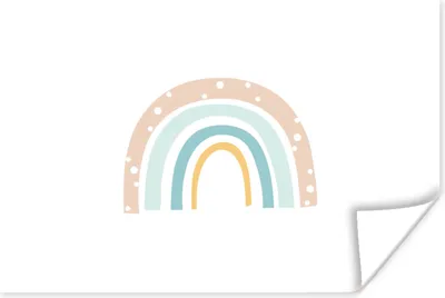 Produktbild von MuchoWow® Poster Regenbogen - Kinder - Pastell - Tupfen - Baby 60x40 cm - Schlafzimmerdekoration