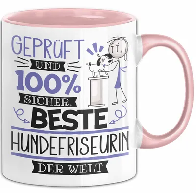 Produktbild von Beste Hundefriseurin Der Welt Tasse Geschenk für Eine Hundefriseurin  Und Sicher Geschenkidee Geburtstag Weihnachten (Rosa)