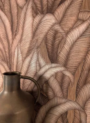 Produktbild von NEWROOM Tapete Bronze Vliestapete Dschungel - Mustertapete Modern Kupfer Metallic Palmen Blätter Palmenblätter Tropisch Dschungeltapete