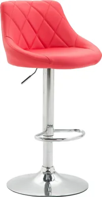 Produktbild von TPFLiving Barhocker Lazius Gestell Metall in Chromoptik Kunstleder Rot