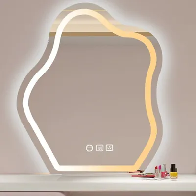 Produktbild von 360Home LED Spiegel Schminkspiegel Wandspiegel Badezimmerspiegel Schlafzimmerspiegel Kosmetikspiegel Dreifarbige Beleuchtung 60*80cm 【YSJ399】