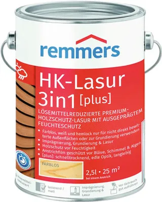 Immagine prodotto di Remmers Aqua HK-Lasur 3in1 incolore 2,5 l, colorante per legno