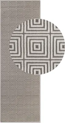 Zdjęcie produktu dla Elle Decoration | Dywan Nowoczesny PERLES - 80 cm x 240 cm - Szaro-Biały - Elegancki i Miękki