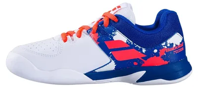 Produktbild von Babolat Pulsion Indoor Tennis Tennisschuhe Sportschuhe Hallenschuhe Kinderschuhe weiß/blau/rot 33S20766-1044, Schuhgröße:38 EU