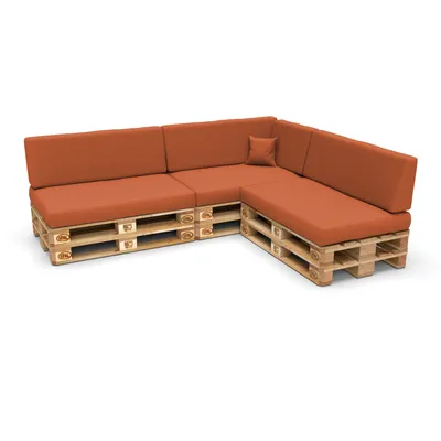 Immagine prodotto di POKAR Cuscini per pallet Cuscini per pallet con rivestimento sfoderabile Divano per pallet, Dimensioni:Set di 8, Colore:Arancione