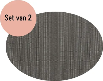 Produktbild von Krumble Tischsets - 2er-Set - Oval - Tischsets - Tischsets - Untersetzer - Untersetzer - PVC - Grau - 32 x 45 cm