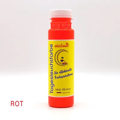 Produktbild von Rot Tagesleuchtfarbe 250ml Neon Schwarzlichtfarbe UV Farbe Neonfarbe Leuchtfarbe