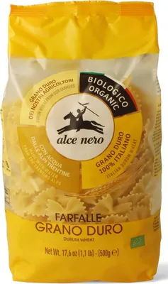 MAKARON (SEMOLINOWY) FARFALLE BIO 500 g - ALCE NERO