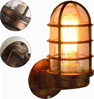 Produktbild von E27 Outdoor-Wandlampe im Vintage-Stil, wasserdicht, für Café, Flur, Bekleidungsgeschäft, Industrie-Design, Explosionsschutz - ohne Glühbirne.