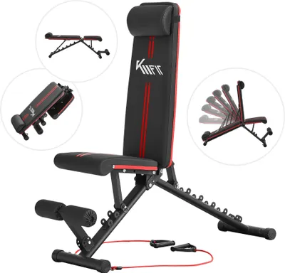 Produktbild von KM-Fit klappbare Hantelbank Multifunktion Training Fitness Bankverstellbare Rückenlehne & Sitz Belastbarkeit bis zu 400 kg