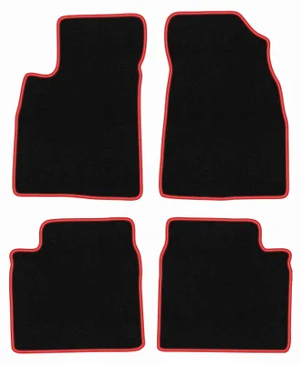 Productafbeelding van Velours automatten voor Kia Opirus 2002-2011 (sedan) – 4-delig, zwart/rood, op maat – Wielganizator CARLUX
