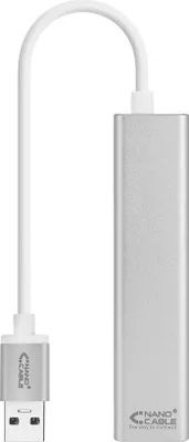 Image de Convertisseur USB 3.0 vers Gigabit Ethernet NANOCABLE 10.03.0403 Argenté