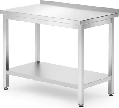 Obrázek produktu pro HENDI Budget Line nástěnný pracovní stůl s policí - šroubovaný, hloubka 600 mm, Budget Line, 1000x600x(V)850mm