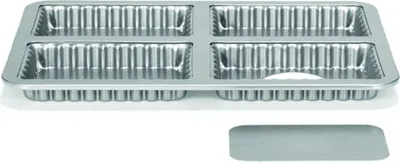 Produktbild von Patisse mini forma na 4 tartletki z wyjmowanym dnem 13x8cm Silver-top P03571