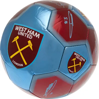 Produktbild von West Ham United FC - Fotbalový míč s podpisy TA13129 (1) (modrá/červené víno)