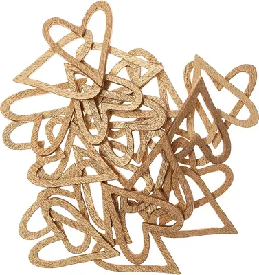 Image de Litière en bois Cœur Ouvert Or 24 pièces