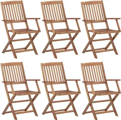 Immagine prodotto di The Living Store Sedie da giardino pieghevoli 6 pz. Legno massiccio di acacia