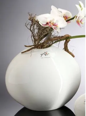 Produktbild von 6er Set Porzellan Vasen, Dekovasen STONE weiß H. 16cm 19x12cm Sandra Rich