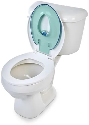 Zdjęcie produktu dla Bright Starts nakładka na toaletę Stitch Flip and Sit - niebieska - nauka korzystania z nocnika