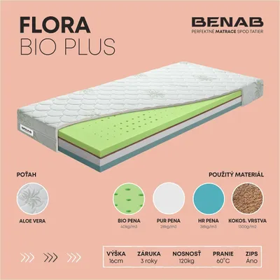 Obrázok produktu pre Benab Flora Bio Plus Matrac 140 x 200 cm