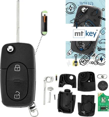 Produktbild von MT-KEY Funk Schlüssel 434MHZ Fernbedienung ID48 kompatibel mit Audi A3 S3 8L A4 S4 B5 RS4 RS6 C5 A6 Allroad Cabrio 8G TT 8N 4D0837231R Klappschlüssel