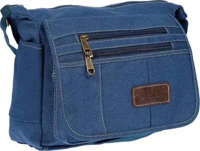 Produktbild von Damen Tasche Canvas Umhängetasche Schultertasche Crossover Bag Damenhandtasche Blau