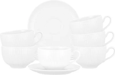 Produktbild von Seltmann Weiden Amina weiß Milchkaffeetasse + Untertasse 6er Set