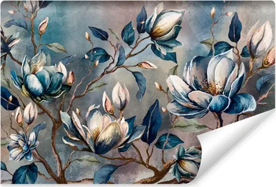 Produktbild von Muralo Vlies Fototapete für Wohnzimmer Magnolie BLUMEN Blätter Vintage Stil Br. 416cm x Hö. 254cm