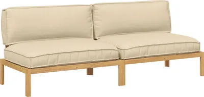 Obrázok produktu pre vidaXL Sedacia súprava s vankúšmi Béžová 240 x 92 x 69 cm Masívne drevo Acacia
