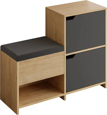 Immagine prodotto di Tokage - Scarpiera, 102x36x81h cm Nero Antracite, 12 Paia