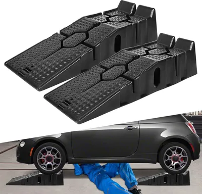 Produktbild von NAIZY 2 Stück Kunststoff Auffahrrampe Schwerlast Rampe bis 2.5 Tonnen,Hebebühne KFZ Rampe 320 mm Auffahrbreite,Hebeplattform Auffahrschiene Verladerampe