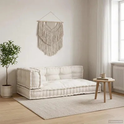 Produktbild von vidaXL Pallet Sofa Kissen 3 stk. Stoff Creme 120 x 80 x 34 cm
