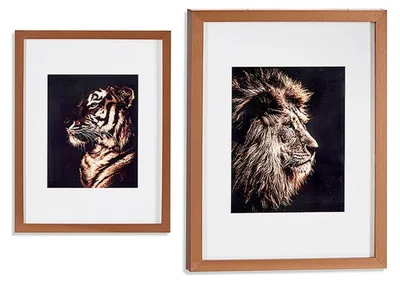 Produktbild von Bild Tiger Löwe Kristall Bronze Agglomerat (33 x 3 x 43 cm)