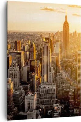 Produktbild von Bild auf Leinwand - Leinwandbild - Einteilig - New York Wolkenkratzer Manhattan - 70x100cm - Wand Bild - Wandbilder - Leinwanddruck - Wanddekoration - Leinwand bilder - Wandbild - PA70x100-2672