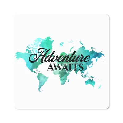 Produktbild von MuchoWow® Mauspad Mousepad Weltkarte - Sprichwörter - Aquarell 30x30 cm - Mousepads - Maus Mat - Pad - Mausunterlage - Gaming