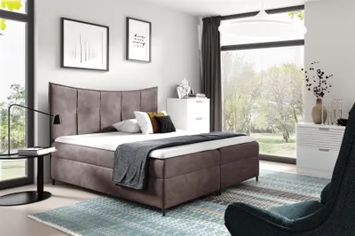 Produktbild von Boxspringbett Schlafzimmerbett FABIEN 160x200cm Braun inkl. Bettkasten