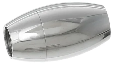 10 Edelstahl Magnetschließen / Magnet-Verschlüsse, oval, 17,5x10mm