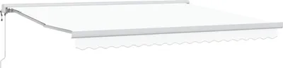 Produktbild von Einziehbare Markise Weiß 400 x 300 cm Stoff und Metall