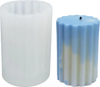 Produktbild von Silikon Kerzenform Seifen Gussform, geometrische Form, rundes Design, 88 x 60 mm, 130 ml