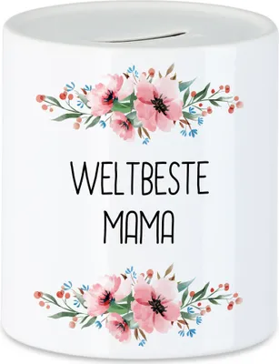 Produktbild von Weltbeste Mama Spardose Mutterliebe Blumenmotiv Geschenkidee Muttertag Geburtstag