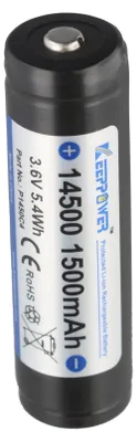 Produktbild von KEEPPOWER Li-Ionen-Akku 14650, 1500mAh, 3,6V bis 3,7V, mit PCB Schutzschaltung (Pluspol erhöht)
