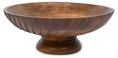 Dekorative Holzschale aus Mangoholz, handgeschnitzt, 30,48 cm