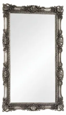 Obrázok produktu pre Casa Padrino, barokové zrkadlo, antik, strieborná farba, výška 210 cm - Obdĺžnikové nástenné zrkadlo v baroknom štýle - Nádherný barokový nábytok - Barokový interiér