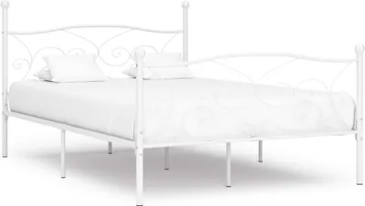 Produktbild von vidaXL Bettgestell mit Lattenrost Weiß Metall 140 × 200 cm