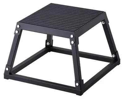 Image de Plio Box - Boîte de saut pliométrique en acier - Hauteur : 30 cm - Pour salle de sport à domicile et fitness - Construction robuste - Noir