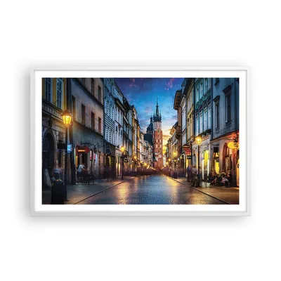Produktbild von Gerahmtes Poster - Weißer Rahmen - Krakau Kirche Mariacki - 91,5x61 cm - Wand Bild - Wanddeko - Wandbilder - Kunstposter - Wandposter - Bilderrahmen - Bilder - Kunstdruck - P2WAA91x61-4722