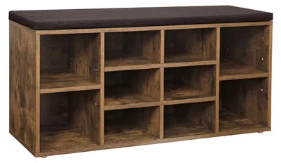 Obrázok produktu pre Polica na topánky – 10 párov – Skriňa na topánky s lavicou – 104 x 30 x 48 cm